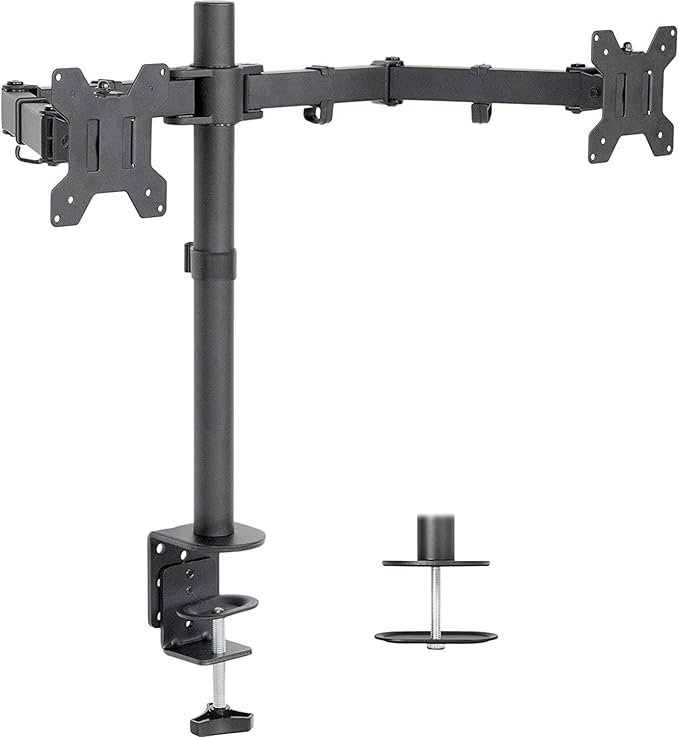 HP P24v G4 24 Inch IPS LED FHD Backlit Monitor 2-Pack Bundle with Fully Adjustable Desk Mount Monitor Stand