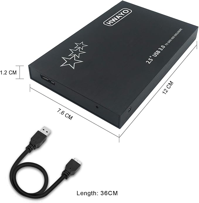 250GB External Hard Drive Portable 2.5'' Ultra Slim HDD Storage USB 3.0 for PC Laptop Mac Chromebook Xbox One (Black)
