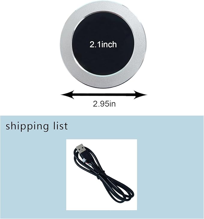 VSDISPLAY 2.1 Inch Round LCD Screen 480x480 CPU Temperature Date Monitoring Display for Computer PC Case Liquid CoolerSilver