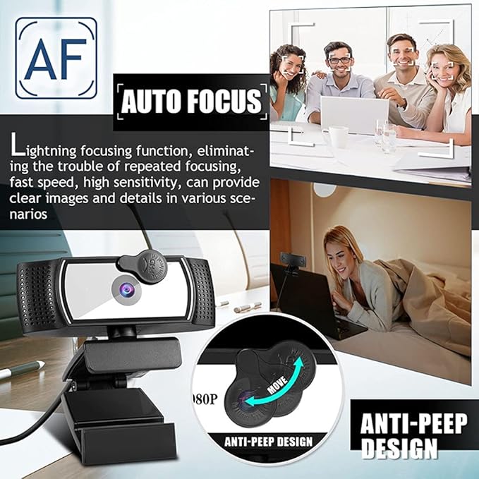 PC Webcam 4K Autofocus Web Mini Camera Laptop Tripod Cam Microphone Video Confe