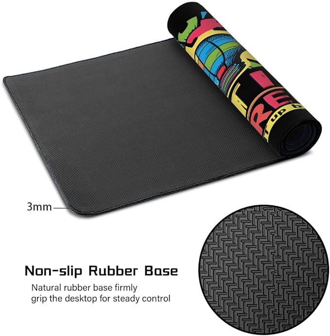 Large Mouse Mat Light Bulb Color Autism Computer Mousepad with Non-Slip Rubber Base Waterproof Mouse Pad Keyboard Pad for GamerHome School Laptop Office Accessories35.4x15.7 in