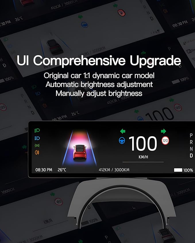 8.8 Inch Portable Smart LCD Display for Model 3&ampY Voice Control Navigation Audio Output No Broken/No HoleCars for 2017-2023 Model 3 &amp 2019-2024 Model Y