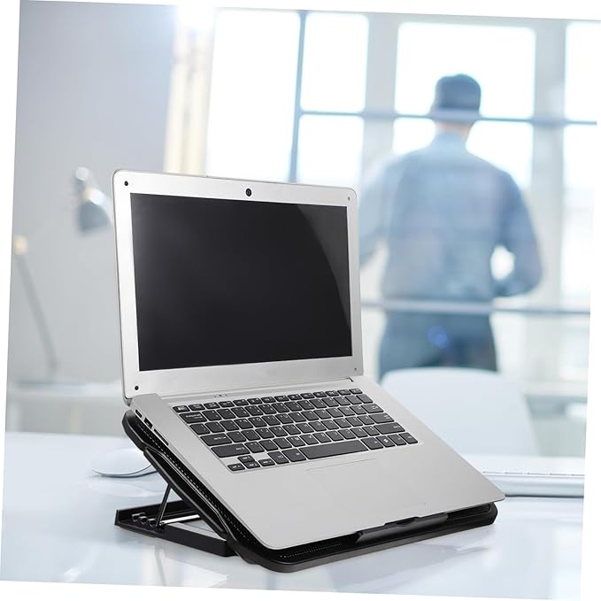 Angoily 1pc Laptop Cooling Rack Height Multi-Speed Wind Practical Heat Dissipation Stand for Laptop Notebook and Tablet Use Office