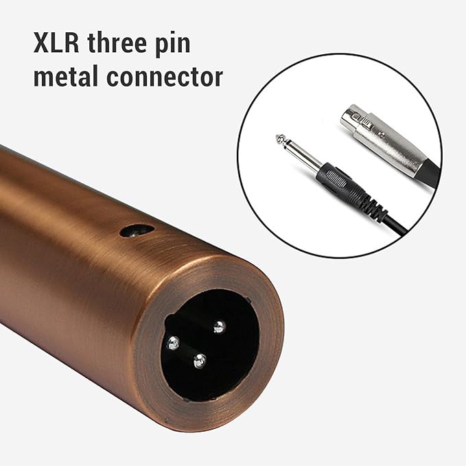 Yunseity Dynamic Microphone Cardioid Wired Microphone with Stereo Pickup and Wide Frequency Response for Home Singing Stage KTV Performance