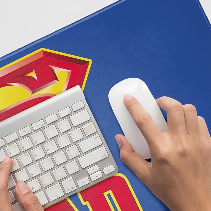 Superman Super Dad Shield Logo Large Gaming Mouse Pad Desk Mat with Stitched Edges Non-Slip Base for Gamer Home and Office 31.5 x 15.7