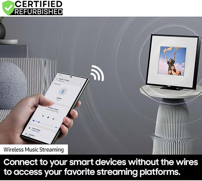 Samsung HW-LS60D/ZA Photo Music Frame Smart Speaker Dolby Atmos with Q-Symphony 2024 (Renewed) Bundle with 2 YR CPS Enhanced Protection Pack