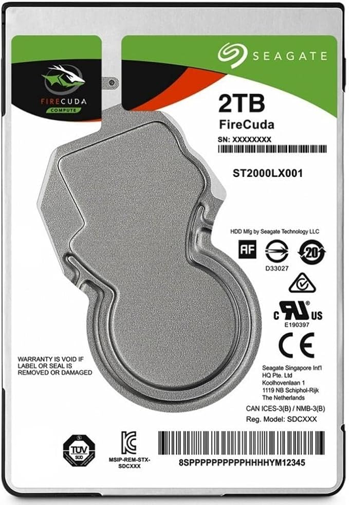 Seagate (ST2000LX001) FireCuda 2TB Solid State Hybrid Drive Performance SSHD – 2.5 Inch SATA 6Gb/s Flash Accelerated for Gaming PC Laptop