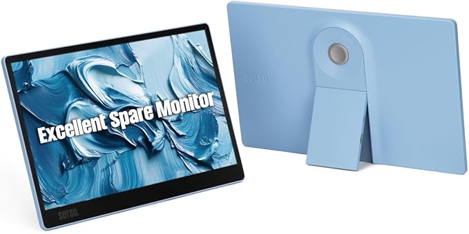 SOTSU SleekView 15.6 Portable Monitor | FHD 1920x1080 | 300 Nits | 100% sRGB | 60Hz | 6W | HDMI | USB-C | Lightweight | Gaming | Laptop | Smartphone | Travel | Sleek &amp Stylish Design