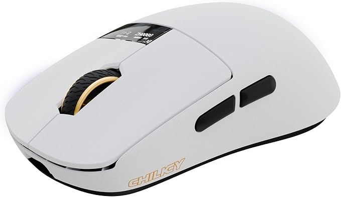 Chilkey Wireless Mouse Glacier LW 8K L Gaming Mouse with LCD Screen 8K Polling Rate 30000 DPI Optical Tracking 750 IPS Bluetooth/2.4GHz/USB-C 47g Ultra-Lightweight 100 Million Clicks