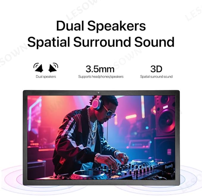 18.5 Inch Wireless Portable Gaming Monitor HDMI 1920x1080 100% sRGB Travel External Screen Support AirPlay Miracast Compatible with Laptop iOS Android Windows Mac TF Card