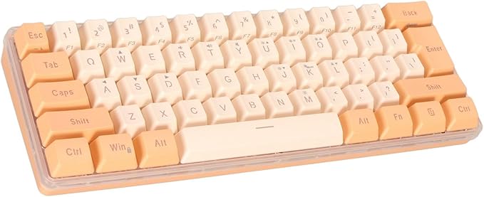 ZJchao Keyboard 61 Keys Gaming Keyboard 60 Percent RGB Compact Wired Mechanical Imitation for Typist Orange Yellow