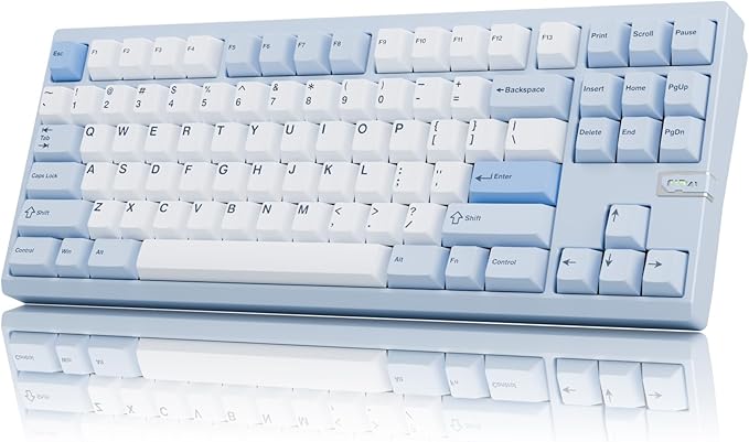 Chilkey ND TKL Aluminum Mechanical Keyboard 87 Keys Tenkeyless Wireless Gaming Keyboard Tri-Mode BT5.3/2.4GHz/USB-C PBT Keycaps Hot Swappable Custom Key Board for Windows Laptop Office PC