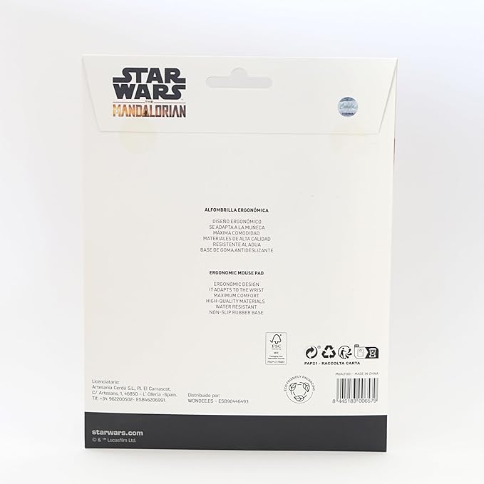 Disney Mandalorian Baby Yoda Ergonomic Grogu Mouse Pad Gel Mouse Pad with Non-Slip Wrist Rest Star Wars Mouse Pad (Official Seal)
