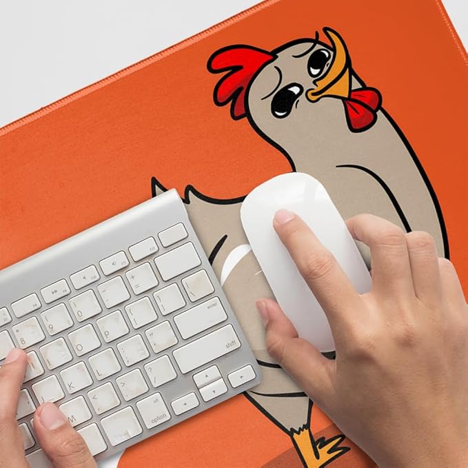 Guess What Chicken Butt Funny Large Gaming Mouse Pad Desk Mat with Stitched Edges Non-Slip Base for Gamer Home and Office
