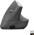 Logitech MX Vertical Wireless Mouse – Ergonomic Design Reduces Muscle Strain Move Content Between 3 Windows and Apple Computers Rechargeable Graphite