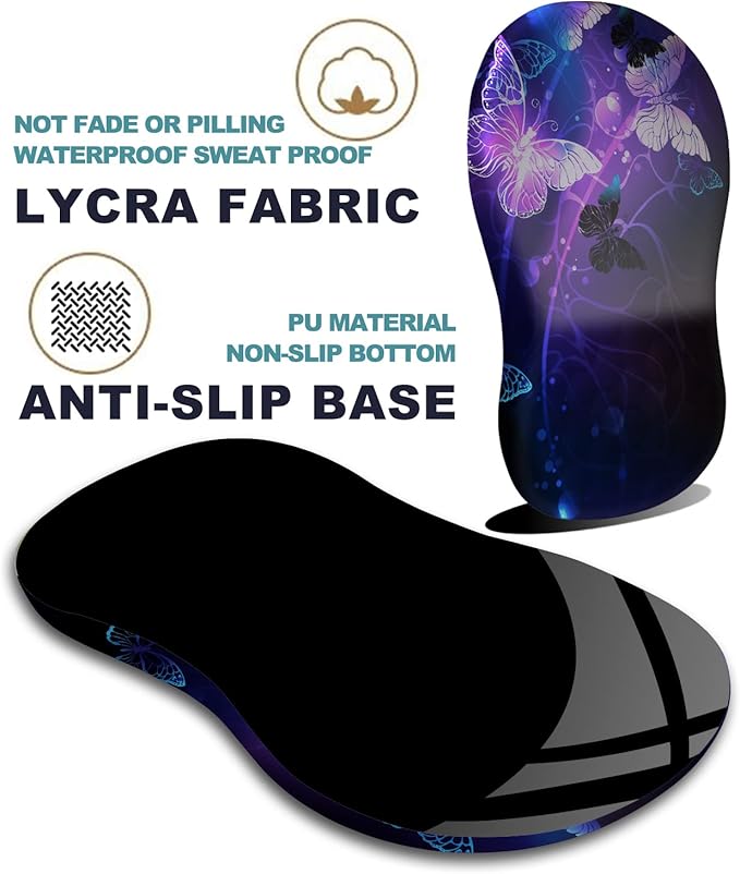 Ergonomic Mouse Pad with Wrist Rest Support Massage Design Mouse pad Relief Carpal Tunnel Pain Entire Memory Foam Non-Slip Mouse Pad Computer Mouse Pads for Wireless Mouse Pad Cool Butterfly