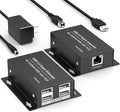 USB Extender Over Ethernet USB 2.0 HUB RJ45 Cat5e/6 196ft/60m up to 480Mbps Transfer Rate No Driver Required Supports POC Power Supply Supports Connecting Keyboard Mouse U Disk Printer etc.