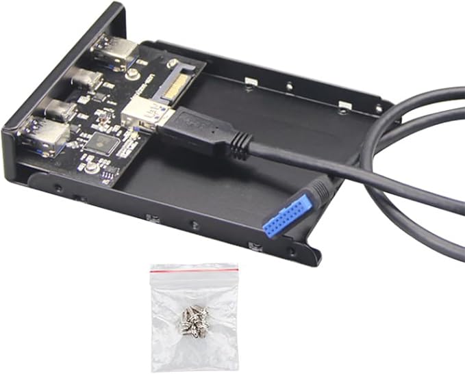 USB Type C Hub 3.5 Inch Floppy Drive Front Panel 2 Port USB 3.0 + 2 Port USB Type-C 20 Pin Connector for Desktop Computer