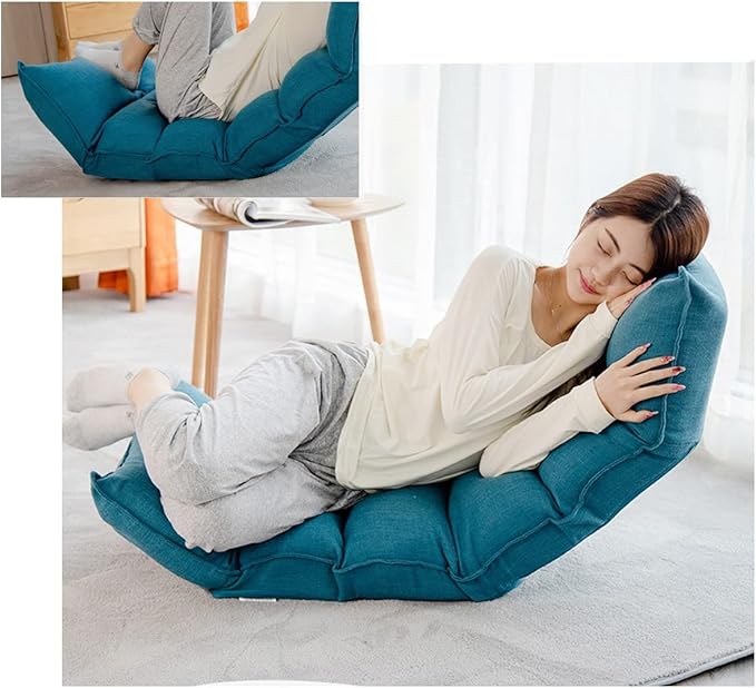 YCKEGEW Bedroom Recliner Chair Floor Padded Seating High Back Reading Gaming Lounge Chair Reading Gaming Chair for Adult and KidsBed Chair Yoga Chair (Color : Orange)