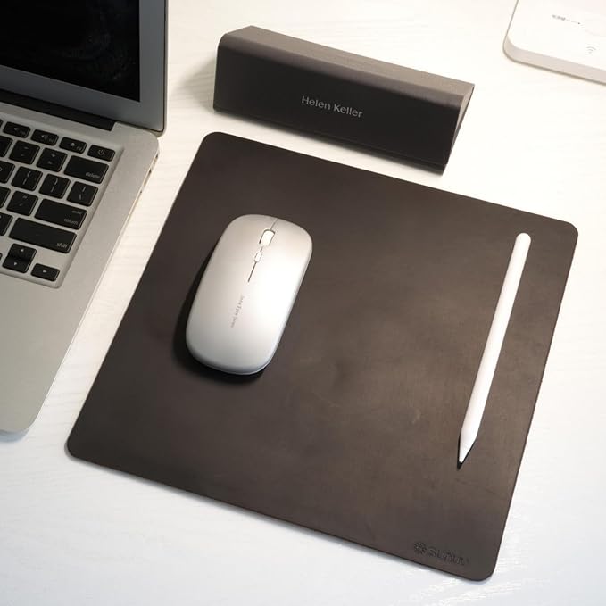 Mouse Pad-Premium Full Grain Genuine Leather (Vintage Black)