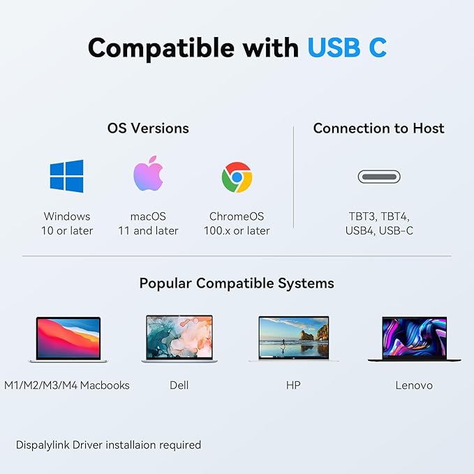 4URPC USB C Docking Station Triple Display with 120W Power Adapter 3X HDMI Laptop Docking Station 3 Monitor for Windows MacBook/Mac mini M4(5 USB Ethernet SD/microSD)