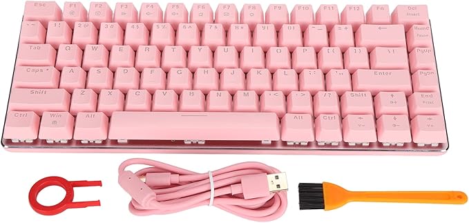 Restokki Mechanical Keyboard N Key Rollover 82 Keys Sensitive Red Switch Independent Wire Design PC Gaming Keyboards for Computer