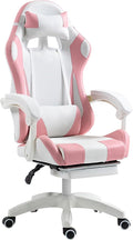 Gaming Chair Pink Adjustable Backrest Ergonomic Gaming Chair Comfortable Computer Chair Reclinable Lift Armrests Headrests Office Chair(withYES_Link HANDRAIL)