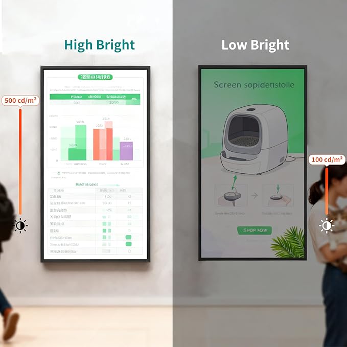 32 Inch FHD 500 Nits Slim Fit Frameless Commercial Display LCD Monitor Wall Mount Digital Signage RK3566 with HDMI Interface 4＋32 GB (Optional) Android 11 OS for Advertising Screen
