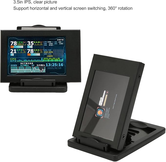 Zopsc 3.5 Inch 1080P FHD Portable Laptop Monitor Second Screen with Protective Cover Speakers USB C Travel Monitor for PC Phone for for Switch