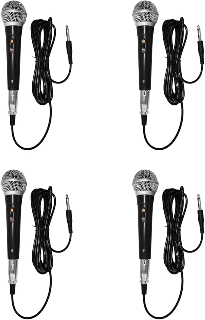 4X Handheld Professional Wired Dynamic Microphone Clear Voice Mic for Karaoke Vocal Music Performance