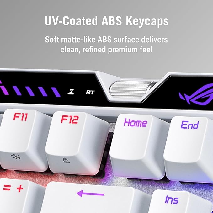 ASUS ROG Falchion Ace 75 HE Wired Analog/Hall Effect Gaming Keyboard – 75% TKL USB Hot Swappable HFX V2 Magnetic Switch Rapid Trigger 8KHz Polling ABS Keycap Carry Case Web-based Config – White