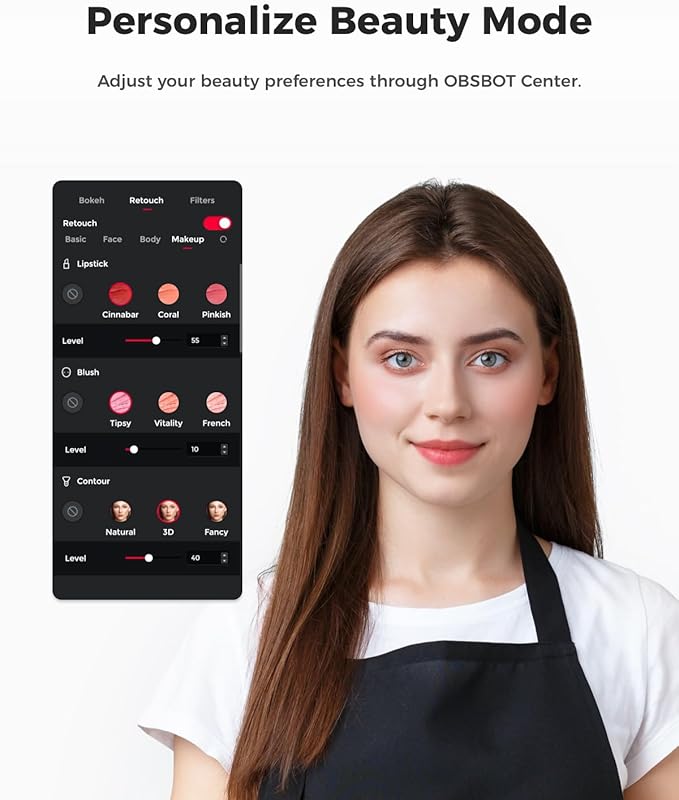 OBSBOT Meet SE 1080P 100FPS Webcam &amp Remote Combo. AI Framing Streaming Camera with 1/2.8 Sensor Beauty Mode Gesture Control Staggered HDR Web Camera for Desktop Computer Laptop Meeting.