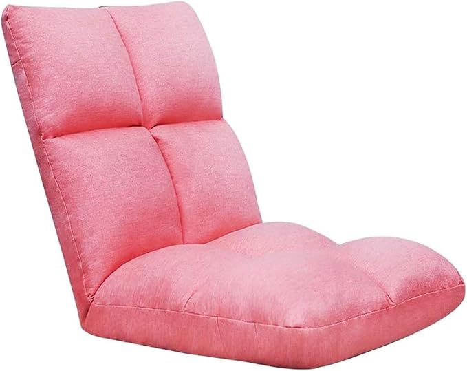 ELEFOCUS Folding Sofa Chair Folding Floor Chair Computer Chair On Single Bed 5 Speed Adjustment for Bay Window Bedroom(Wine Red)