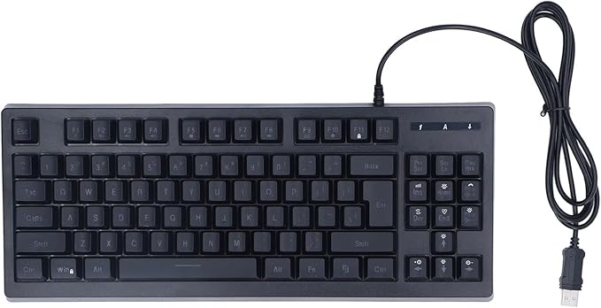 GOWENIC RGB Gaming Keyboard USB Wired LED Backlit 87 Key Ergonomic Keyboard for PC Computer Gaming Work and Laptop Wired Keyboard for Typing