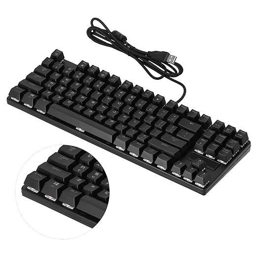 Magic Refiner Gaming Keyboard 87 Keys Portable RGB Backlit Ergonomic Mechanical Keyboard for Laptop PC