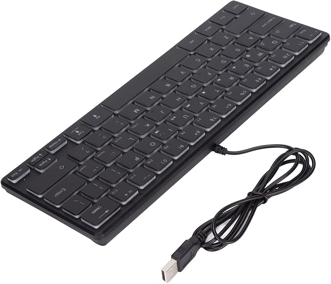 Wired Gaming Keyboard 64 Keys Mini RGB 3 Backlights Desktop Notebook Computer Accessories