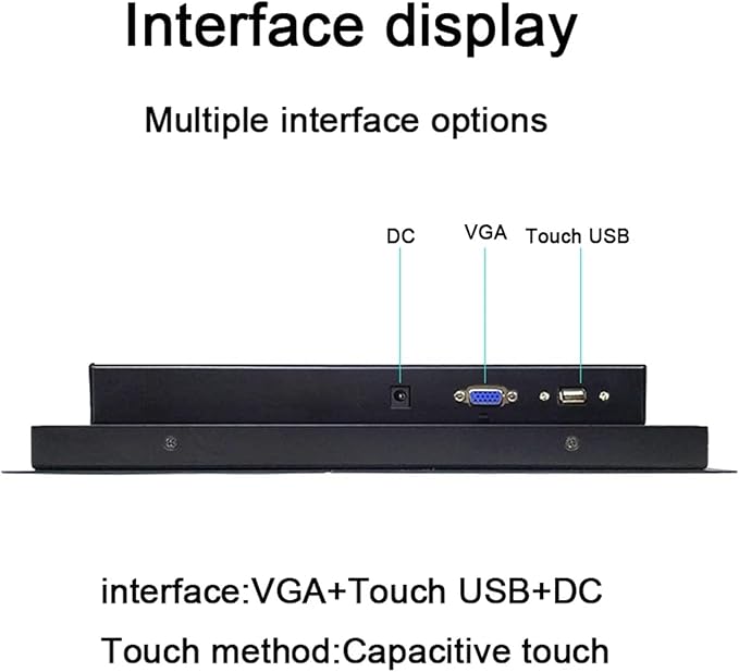 1pc 10.4 Industrial Computer Monitor 10 Inch Capacitive Touch Screen 1024 * 768 with VGA/DVI/HDMI/USB Interface Mini PC Screen(VGA)