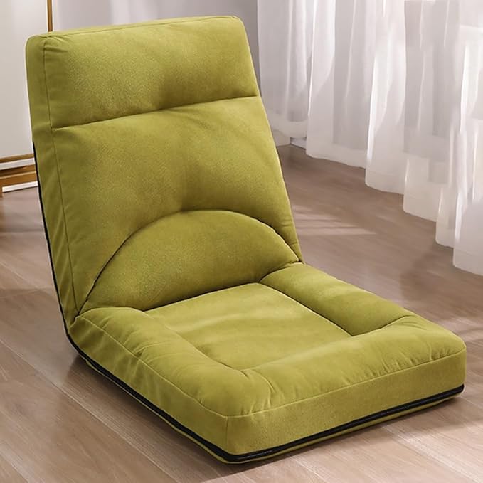 ELEFOCUS Floor Chair Adjustable for Adults Folding Floor Gaming Chair with 5 Adjustable Position Folding Lazy Sofa Chair(/Green)
