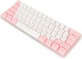 ZJchao Mini Keyboard 61 Keys Gaming Keyboard 60 Percent Wired RGB Mechanical Compact for Typist (Pink White)