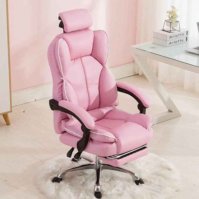Office Chair Desk Chair Computer Chair Pink Computer Chair Gaming Chair White Ergonomic Office Chair Leather Office Chair Large Executive Desk Computer Chairs Adjustable Tilt Angle Thick Padded Rolli