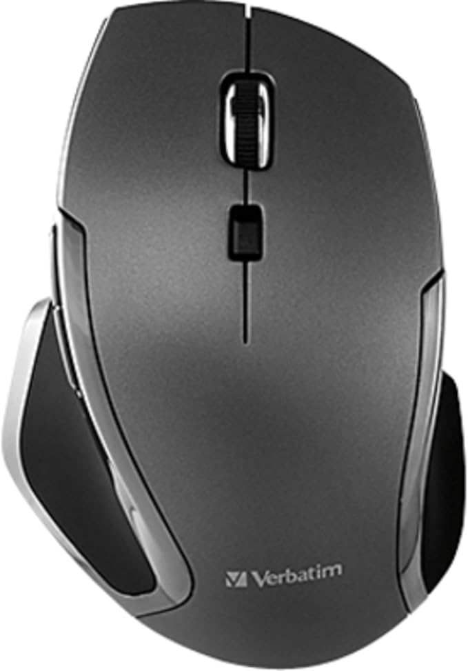 Verbatim 2.4G Wireless 6-Button LED Ergonomic Deluxe Mouse - Computer Mouse with Nano Receiver for Mac and PC – Black