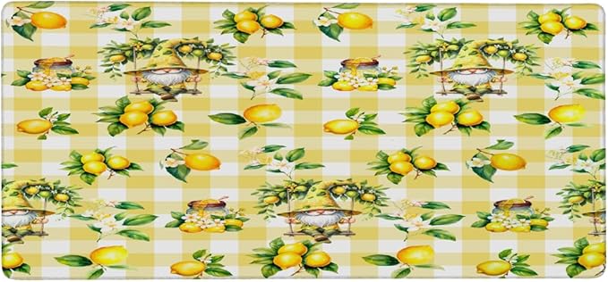 Yellow Lemon Tree Gnome Large Mouse Pad Gaming Mousepad Desk Mat for Desktop Computer Keyboard Waterproof Mouse Mat Desk Pad with Non-Slip Base for Game School Office Home 35.4 x 15.7