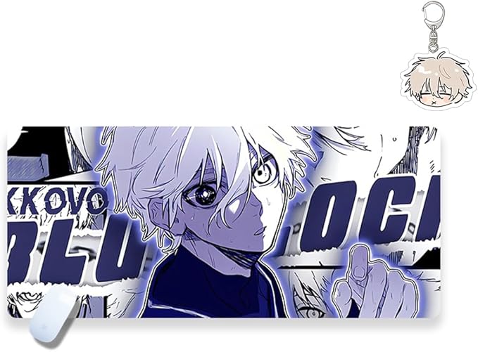 Blue Lock Mouse Pad Large Gaming Desk Mat Kawaii Non-Slip Rubber Base Anime Mousepad Multiple Sizes (A0123.6 x 11.8 inches)