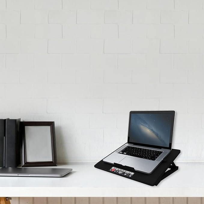 Adjustable Laptop Cooling Rack with Six Fans Black Laptop Cooling Pad for Desktop and Office Use Compatible