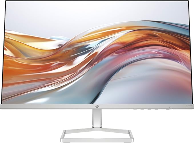 HP Series 5 524sw 24 300 nits IPS FHD Monitor (Replaces M24FW) Adjustable Tilt Flicker Free Anti-Glare Ultra-Thin Low-Blue Light Filter 1x HDMI White/Silver w/DKZ Hub USB Port Expander
