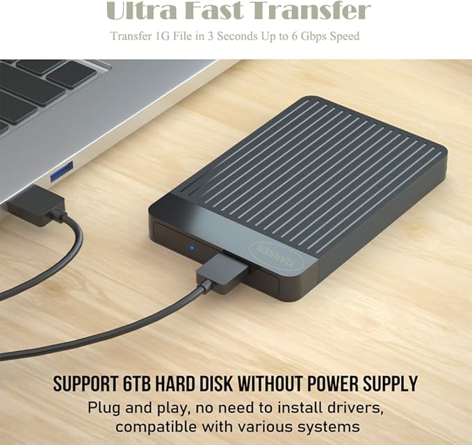 Portable External Hard Drive Ultra Slim 2.5'' USB 3.0 HDD Storage for Mac PC Laptop PS4 Xbox one (750GB)