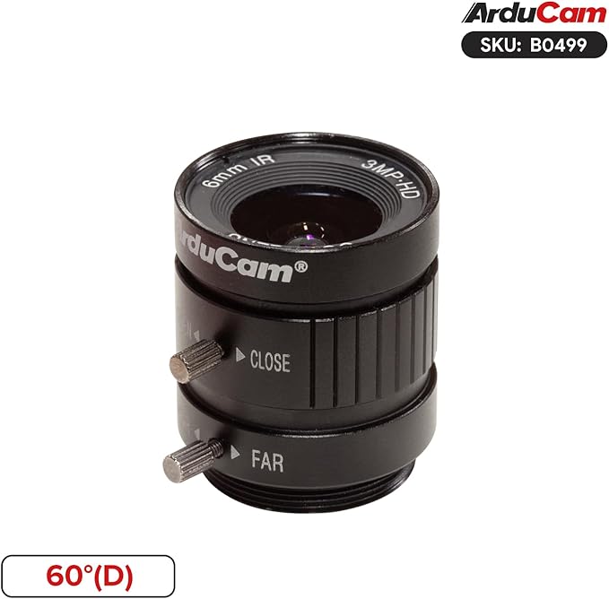 Arducam USB 3.0 Camera IMX296 Global Shutter USB Camera Module 1.58MP 44FPS High-Speed UVC Webcam with 60°(D) 6mm CS Lens for Windows Linux