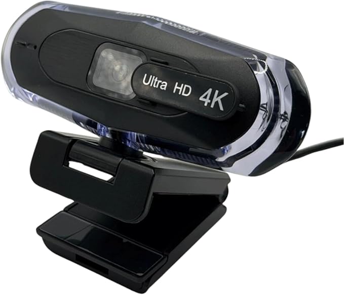 4K Ultra HD Remote Control with Stand Webcam LED RGB Lighting 95-Degree Wide Angle Auto Focus 1080P@60FPS Black USB 2.0 for Video Conferencing Desktop/Laptop
