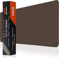 PU Leather Desk Mat| Premium Mouse Pad with Bonus Coaster | Stylish Durable Waterproof Mouse Pad for Office &amp Home (Dark Brown XXL - PU Gift Set)