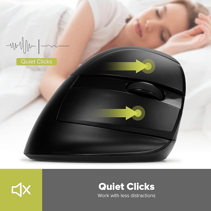 DELUX Wireless Ergonomic Mouse Vertical Mouse for Small Hand Silent Click Ergonomic Mouse Up to 4000 DPI 6 Buttons BT 5.0/2.4G Dual Mode for Carpal Tunnel for Laptop/PC (M618MINI DB-Black)